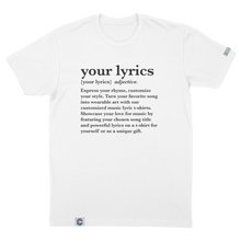 Load image into Gallery viewer, Customized Music Lyric T-Shirt - Express Your Rhyme, Customize Your Style
