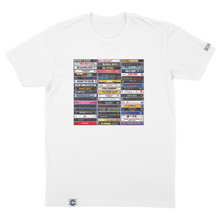 Load image into Gallery viewer, Hip-Hop Cassette T-Shirt - Vintage Collage of Classic Albums
