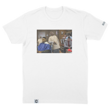 Load image into Gallery viewer, Barbershop Legends T-Shirt - Iconic Characters in Conversation
