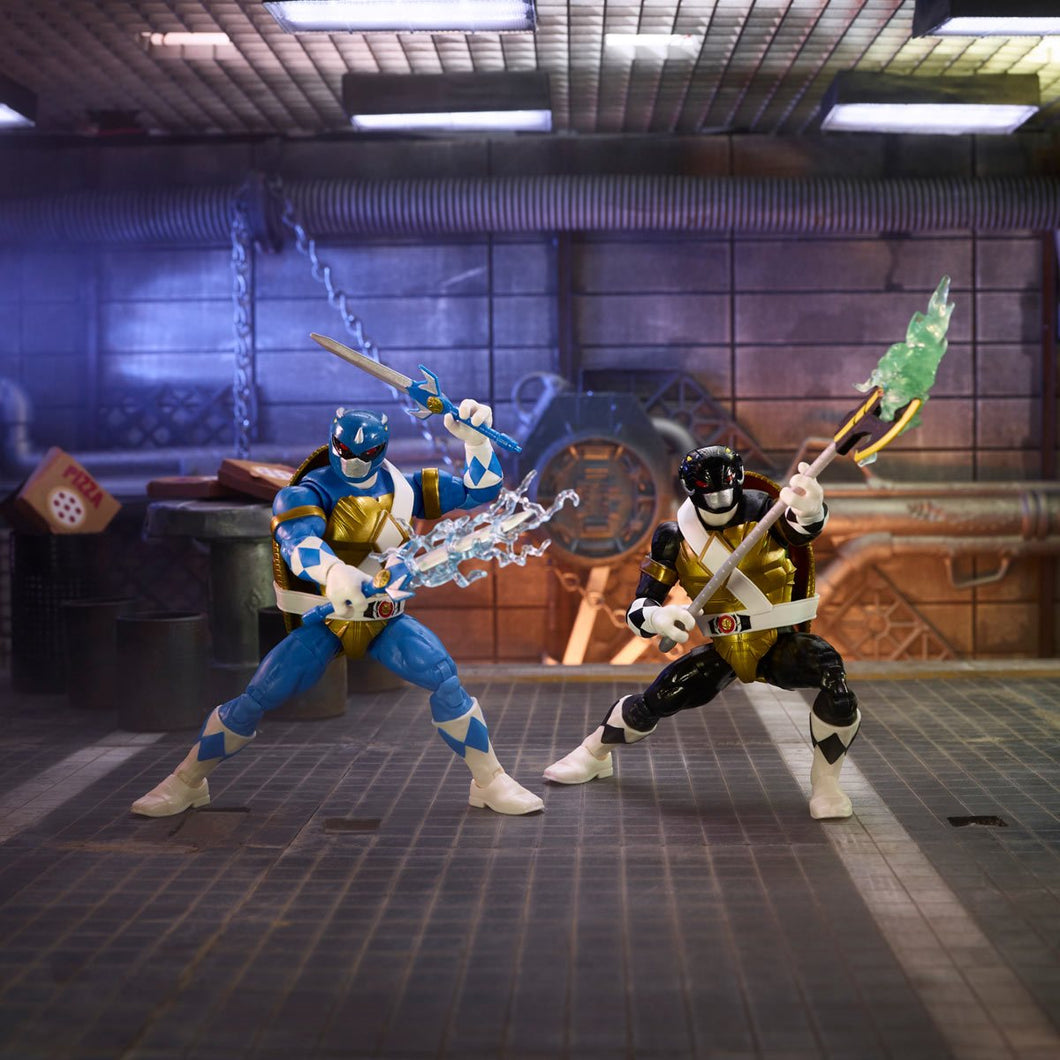 Power Rangers X Teenage Mutant Ninja Turtles Lightning Collection Donatello Black and Leonardo Blue Action Figures