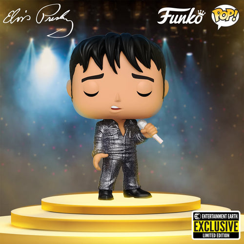 Funko Pop! - Elvis Presley 1968 Comeback Special Diamond Glitter Pop! Vinyl Figure - Entertainment Earth Exclusive