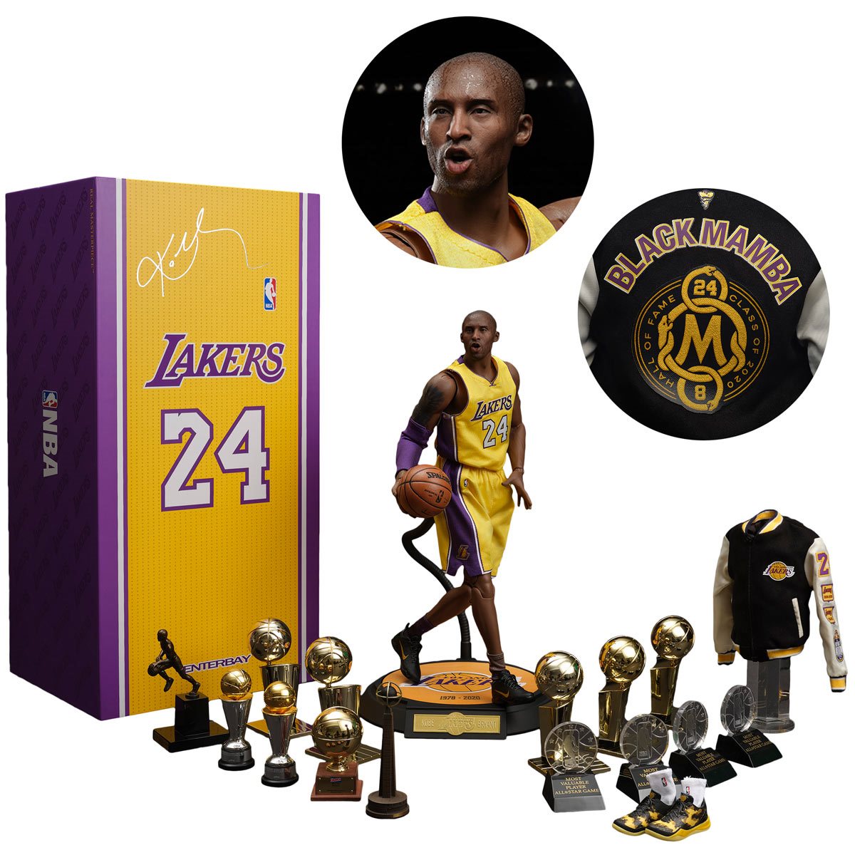 ロス ENTERBAY KOBE BRYANT フィギュア限定版 コービー NBA x Enterbay LA Lakers Kobe Bryant Real Masterpiece 1/6